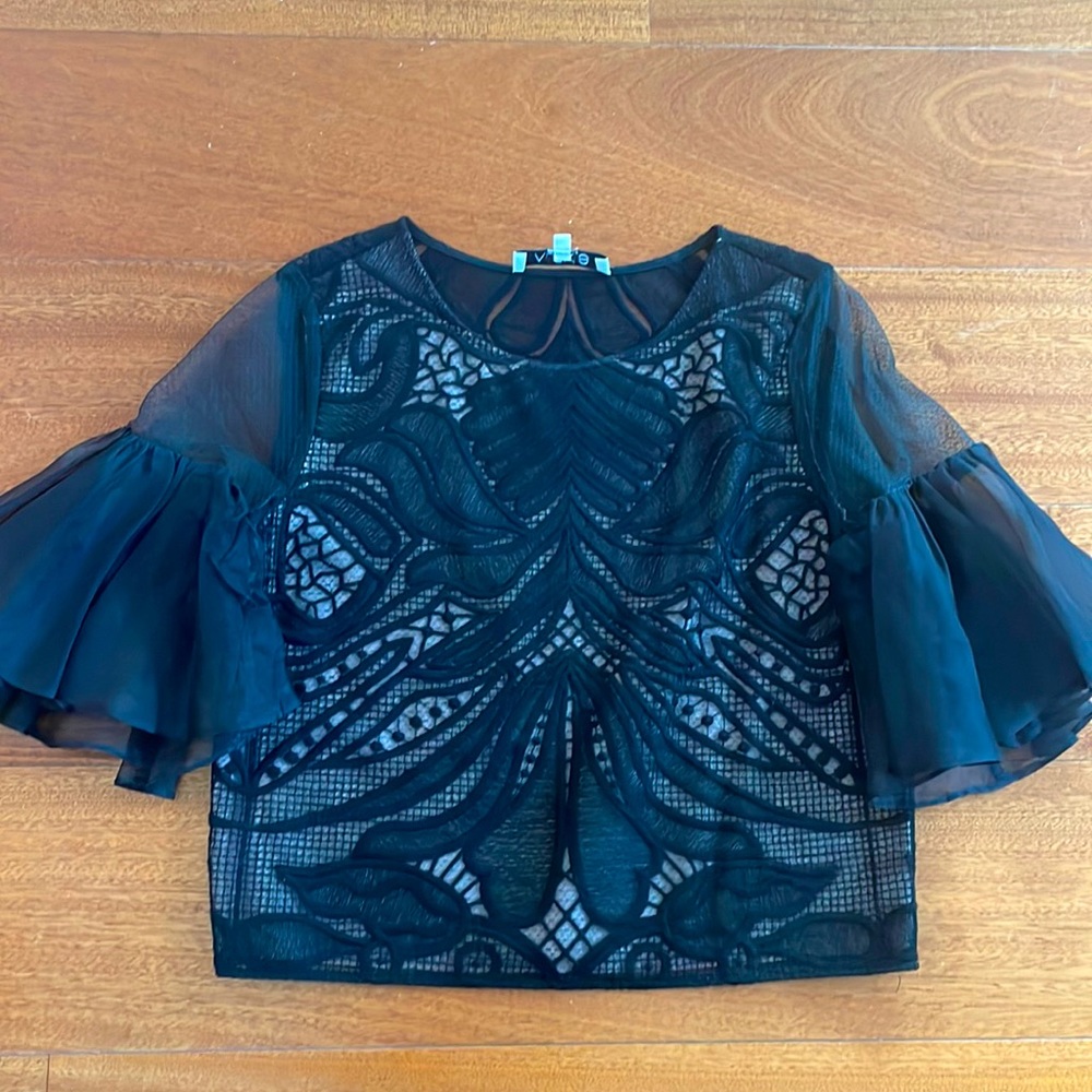 Alexis lace and chiffon top